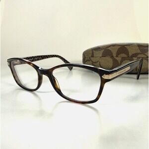 COACH HC 6065 5291 Eyeglasses Frame Only  51-17 135 Dark Tortoise/Military Sig C